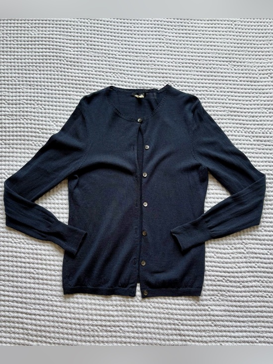 J. Crew Sweaters - J.Crew Petite Navy Merino Wool Crewneck Button Front Cardigan Size PM